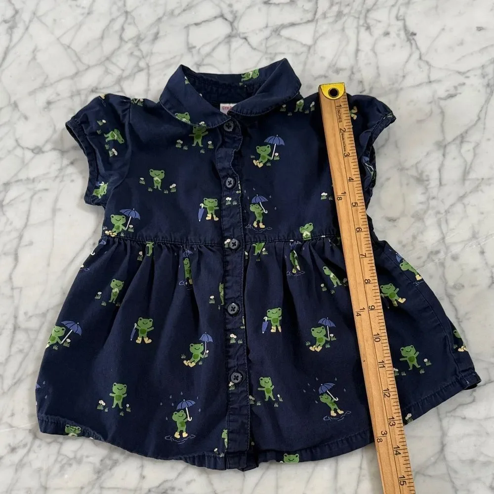 Gymboree 18/24 Mo Rainy Day Frog Print Dress